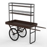 Mogogo - Cantine 79.5" x 29.8" x 95.5" Dark Cart Bamboo W/ Shelves & Black Wheels - STE-MGCCNT01DPXX