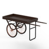 Mogogo - Cantine 79.5" x 29.8" x 95.5" Dark Brown Bamboo Cart W/ Copper Wheels - MGCCNT04DPXX