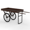 Mogogo - Cantine 145.5" x 18" x 73.5" Dark Brown Bamboo Cart W/ Black Wheels - MGCCNT04DSXX