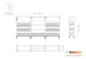 Mogogo - Canvas 145" x 18" x 73.4" Bamboo / Brushed Stainless Steel Wine Display Rack W/ Casters - MGCCAN06NSXW