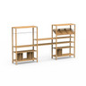 Mogogo - Canvas 141.5" x 18" x 73" Bamboo / Brushed Stainless Steel Coffee Lounge - MGCCAN07NSXF