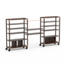 Mogogo - Canvas 141.5" x 18" x 73" Dark Brown Bamboo / Brushed Copper Self Service Station W/ Casters - MGCCAN01DCXW