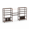 Mogogo - Canvas 141.5" x 18" x 73" Dark Brown Bamboo / Brushed Copper Self Service Station - MGCCAN01DCXF