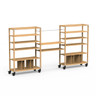 Mogogo - Canvas 141.5" x 18" x 73" Bamboo / Brushed Stainless Steel Self Service Station W/ Casters - MGCCAN01NSXW
