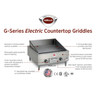 Wells - 22.5" x 18.3" Electric Countertop Griddle 208/240V - G-13
