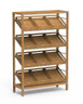 Mogogo - Canvas 48.5" x 18" x 73" Bamboo / Stainless Steel Angled Shelf Unit - MGCCAN12NSXF