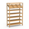 Mogogo - Canvas 48.5" x 18" x 73" Bamboo / Brushed Stainless Steel Grab & Go Unit - MGCCAN02NSXF