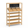 Mogogo - Canvas 48.5" x 18" x 73" Bamboo / Brushed Stainless Steel Grab & Go Unit W/ Sign - MGCCAN03NSXF