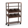 Mogogo - Canvas 48.5" x 18" x 73" Dark Brown Bamboo / Brushed Copper Farm To Table Station W/ Casters - MGCCAN04DCXW