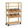 Mogogo - Canvas 48.5" x 18" x 73" Bamboo / Brushed Stainless Steel Farm To Table Station W/ Casters - MGCCAN04NSXW