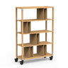 Mogogo - Canvas 48.5" x 18" x 73" Bamboo / Brushed Stainless Steel Room Divider W/ Casters - MGCCAN08NSXW