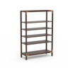 Mogogo - Canvas 48.5" x 18" x 73" Dark Brown Bamboo / Brushed Copper Four Shelf Unit - MGCCAN18DCXF