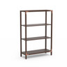 Mogogo - Canvas 48.5" x 18" x 73" Dark Brown Bamboo / Brushed Copper Two Shelf Unit - MGCCAN17DCXF
