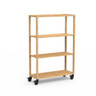 Mogogo - Canvas 48.5" x 18" x 73" Bamboo / Brushed Stainless Steel Two Shelf Unit W/ Casters - MGCCAN17NSXW