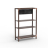 Mogogo - Canvas 48.5" x 18" x 73" Dark Brown Bamboo / Brushed Copper Dessert Station W/ Sign - MGCCAN15DCXF