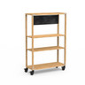 Mogogo - Canvas 48.5" x 18" x 73" Bamboo / Brushed Stainless Steel Dessert Station W/ Sign & Casters - MGCCAN15NSXW