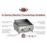 Wells - 34.25" x 18.3" Electric Countertop Griddle 240V - G-19