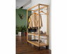 Mogogo - Canvas 48.5" x 18" x 73" Bamboo / Brushed Stainless Steel Coat Rack W/ Casters - MGCCAN11NSXW