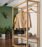 Mogogo - Canvas 48.5" x 18" x 73" Bamboo / Brushed Stainless Steel Coat Rack - MGCCAN11NSXF
