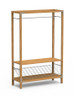Mogogo - Canvas 48.5" x 18" x 73" Bamboo / Brushed Stainless Steel Coat Rack - MGCCAN11NSXF