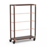 Mogogo - Canvas 48.5" x 18" x 73" Dark Brown Bamboo / Brushed Copper Hanging Unit W/ Casters - MGCCAN15DCXW