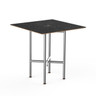 Mogogo - Clix 30" x 30" x 30" Black Marble / Brushed Stainless Steel Square Catering Table - MGCCVS01MSXX
