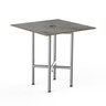 Mogogo - Clix 30" x 30" x 30" Grey Slate / Brushed Stainless Steel Square Catering Table - MGCCVS01GSXX