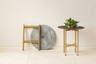 Mogogo - Clix 30" x 30" Grey Slate / Brushed Brass Round Catering Table - MGCCVR01GBXX