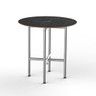 Mogogo - Clix 30" x 30" Black Marble / Brushed Stainless Steel Round Catering Table - MGCCVR01MSXX