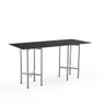 Mogogo - Clix 72" x 30" x 36" Black Marble / Brushed Stainless Steel Rectangular Catering Table - MGCCYG01MSXX