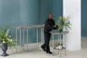Mogogo - Clix 72" x 30" x 36" Grey Slate / Brushed Stainless Steel Rectangular Catering Table - MGCCYG01GSXX