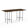 Mogogo - Clix 72" x 30" x 36" Mango Wood / Brushed Stainless Steel Rectangular Catering Table - MGCCYG01WSXX