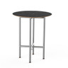 Mogogo - Clix 30" x 36" Black Marble / Brushed Stainless Steel Round Catering Table - MGCCYR01MSXX