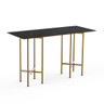 Mogogo - Clix 72" x 30" x 42" Black Marble / Brushed Brass Rectangular Catering Table - MGCCZG01MBXX