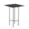 Mogogo - Clix 30" x 30" x 42" Black Marble / Brushed Stainless Steel Square Catering Table - MGCCZS01MSXX
