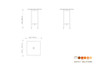 Mogogo - Clix 30" x 30" x 42" Mango Wood / Brushed Stainless Steel Square Catering Table - MGCCZS01WSXX
