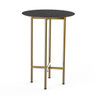 Mogogo - Clix 30" x 30" x 42" Black Marble / Brushed Brass Round Catering Table - MGCCZR01MBXX