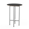 Mogogo - Clix 30" x 30" x 42" Black Marble / Brushed Stainless Steel Round Catering Table - MGCCZR01MSXX