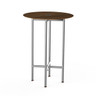 Mogogo - Clix 30" x 30" x 42" Wood Mango / Brushed Stainless Steel Round Catering Table - MGCCZR01WSXX