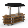 Mogogo - Modular 130" x 59" x 96" Bamboo / Brushed Stainless Steel Warming Induction Market Station W/ Canopy & Casters - MGCMLD03BSBW
