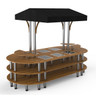 Mogogo - Modular 130" x 59" x 96" Bamboo / Brushed Stainless Steel Warming Induction Market Station W/ Canopy - MGCMLD03BSBF