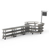 Mogogo - Modular 204.5" x 98" x 100" Grey Slate / Brushed Stainless Steel DIY Station W/ Sign & Casters - MGCMSA02GSXW