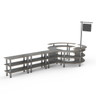 Mogogo - Modular 204.5" x 98" x 100" Grey Slate / Brushed Stainless Steel DIY Station W/ Sign - MGCMSA02GSXF