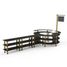 Mogogo - Modular 204.5" x 98" x 100" Black Marble / Brushed Brass DIY Station W/ Sign - MGCMSA02MBXF