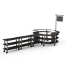 Mogogo - Modular 204.5" x 98" x 100" Black Marble / Brushed Stainless Steel DIY Station W/ Sign & Casters - MGCMSA02MSXW