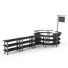 Mogogo - Modular 204.5" x 98" x 100" Black Marble / Brushed Stainless Steel DIY Station W/ Sign - MGCMSA02MSXF