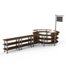 Mogogo - Modular 204.5" x 98" x 100" Mango Wood / Brushed Stainless Steel DIY Station W/ Sign - MGCMSA02WSXF