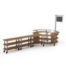 Mogogo - Modular 204.5" x 98" x 100" Bamboo / Brushed Stainless Steel DIY Station W/ Sign & Casters - MGCMSA02BSXW