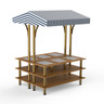 Mogogo - Modular 71" x 67" x 95.5" Bamboo / Brushed Brass Square Market Warming Station W/ Canopy - MGCMLD15BBWF