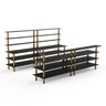 Mogogo - Modular 142" x 46" x 71" Black Marble / Brushed Brass Double Bar Station - MGCMLC11MBXF